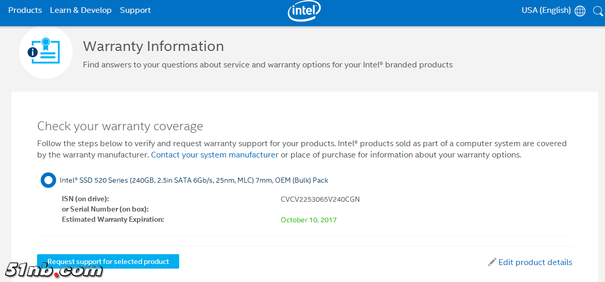 INTEL 520 保修图
